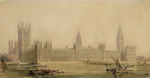 Vue en perspective des nouvelles Chambres du Parlement, vers 1840