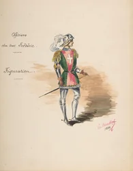 Costume pour Officiers du duc Frédéric, Feuille descriptive du costume