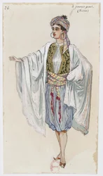 Holmès - La montagne noire - costume designs by Charles Bianchini - 26. Quatre jeunes gens. Ballet
