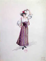 Costume de jeune femme (Nedda ou Colombine ?) pour l