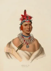 CHONO CA PE. AN OTTOE CHIEF, extrait de History of the Indian Tribes of North America (Histoire des tribus indiennes d