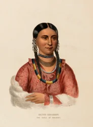 HAYNE-HUDJIHINI. THE EAGLE OF DELIGHT, tiré de History of the Indian Tribes of North America (Histoire des tribus indiennes d