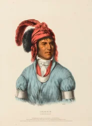 LEDAGIE. A CREEK CHIEF, extrait de History of the Indian Tribes of North America (Histoire des tribus indiennes d