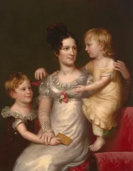 Sarah Weston Seaton avec ses enfants Augustine et Julia