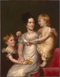 Sarah Weston Seaton avec ses Enfants Augustine et Julia, c. 1815
