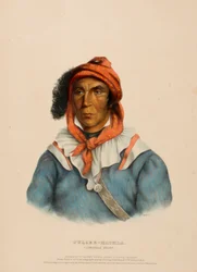 TULCEE-MATHLA. A SEMINOLE CHIEF, extrait de History of the Indian Tribesof North America (Histoire des tribus indiennes d