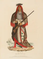 WA-NA-TA. GRAND CHEF DES SIOUX, extrait de History of the Indian Tribes of North America (Histoire des tribus indiennes d