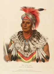 WA-PEL-LA. CHEF DES MUSQUAKEES, extrait de History of the Indian Tribes of North America (Histoire des tribus indiennes d