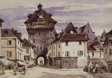 Scène de rue à Loches, France