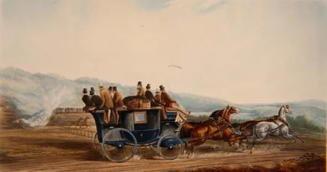 La route contre le rail, gravée par J. Harris, de 