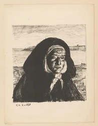 Vieille femme bretonne avec coiffe