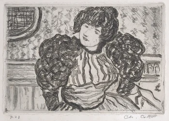 Femme portant une robe à manches bouffantes