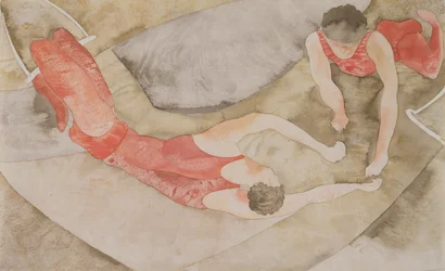 Deux trapézistes rouges, 1916