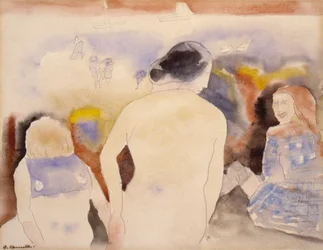Sans titre (femme aux cheveux noirs et deux enfants)