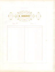 Papier à en-tête doré de la Maison C. Derriey (impression)