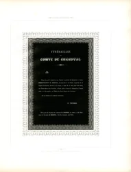 Carte de deuil avec cadre ornemental (impression)