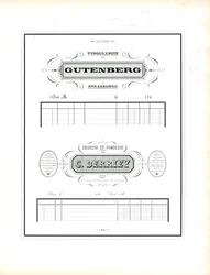 Papier à en-tête représentatif pour la typographie et la fonderie de caractères (imprimé)