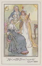 Illustration pour Raison et Sentiments de Jane Austen (lithographie en couleur)