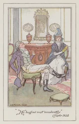 Illustration pour Raison et Sentiments de Jane Austen (lithographie en couleur)