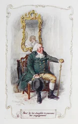 Envoyé par sa fille pour annoncer ses fiançailles, illustration de 