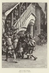 Mort de Jacques Artevelde. Mort du marchand flamand et leader politique Jacob van Artevelde aux mains d