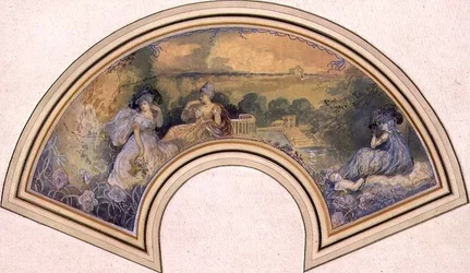 Conception pour éventail, c.1893-98