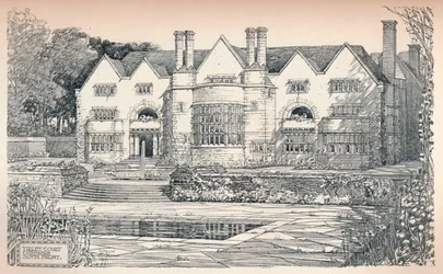 Tirley Court, Cheshire : façade sud, 1906