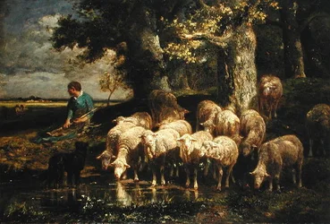 Une Bergère avec son Troupeau