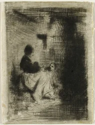 Une femme et son enfant