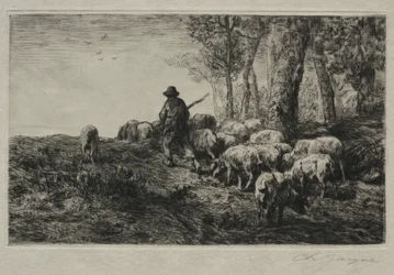 Un troupeau de porcs, 1880
