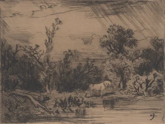 Paysage avec orage