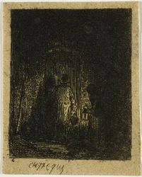 Homme et femme avec lanternes