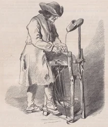 Musée du Louvre, collection des dessins, Le Remouleur, par Watteau, du Magasin Pitto..., vers 1852