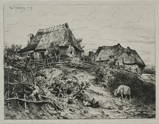 Deux cottages sur une berge