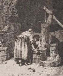 Femmes lavant, vers 1845-50