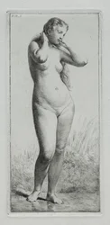 Jeune femme se baignant