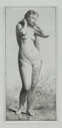Jeune femme se baignant