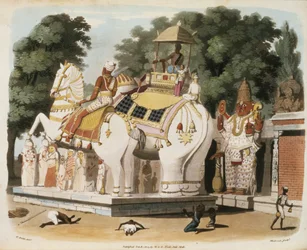 Les indigènes rendent hommage à leur souverain, gravé par Thomas Medland (1755-1823) 1803