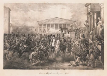 Entrée de Napoléon et Joséphine à Milan, début du XIXe siècle