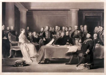 La reine Victoria présidant le conseil lors de son accession au trône, 1846