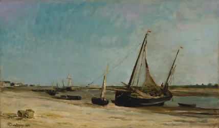 Bateaux sur la côte à Étaples, 1871