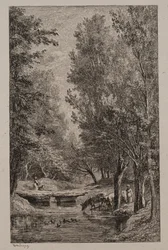 Ruisseau dans la vallée de Mondois, vers 1862