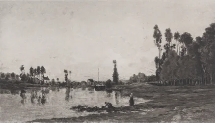 Au bord de la rivière, 1865