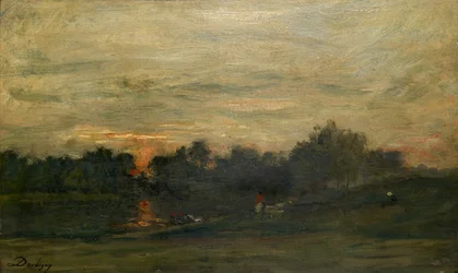 Paysage : Coucher de soleil, milieu du XIXe siècle