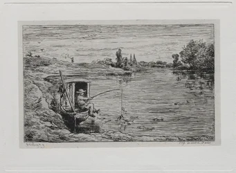 Le Voyage en bateau : Le Moussaillon pêchant à la ligne, 1861