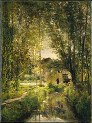 Charles-François Daubigny, 1877c - Paysage avec un ruisseau ensoleillé