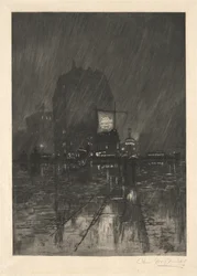 Une nuit pluvieuse, Madison Square, 1890