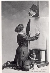 Carte postale représentant Colette et son mari Willy