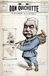Ferdinand de Lesseps - par Gilbert-Martin, dans « Le Don Quichotte » du 01/09/1882