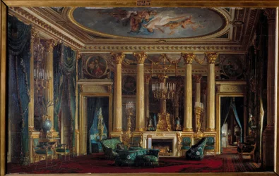 Intérieur du salon avec M. et Mme Parent